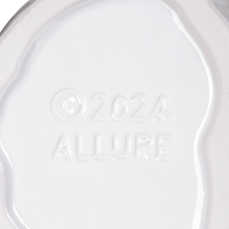 Dolphin Ceramic Toilet Brush Holder with Plastic Brush Set-White by