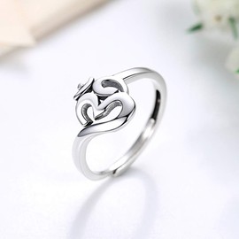 sam panda 925 Sterling Silver Ring Om Symbol Sanskrit Women Adjustable Rings Yoga Gift Religious Jewelry