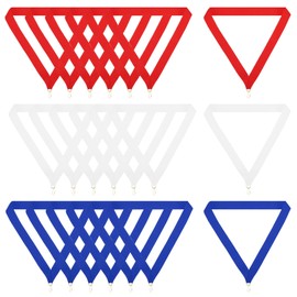 PATIKIL Award Neck Ribbons with Snap Clips Set, 30 Pcs Polyester Striped Medal Lanyards Ribbon for Competitions Sports Meetings Sports Party, Red, Blue, White