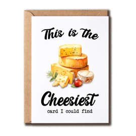MWS9xDesigns Cheesy Greeting Card - Funny Love For Him Or Her - Birthday Anniversary Valentine - Cute Cheese Illustration - Husband Wife Couple