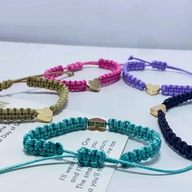 First Day of Kindergarten Bracelets,First Day of School Bracelets for Mom and Daughter,Back to School Bracelets Adjustable Mother Daughter Matching Heart Wish Bracelets as Back to School Gifts (Blue)