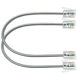 NECABLES (2 Pack) 6 Inch Short Phone Cord Short Telephone Cord Short Phone Line Cord RJ11 6P4C Male to Male for Landline