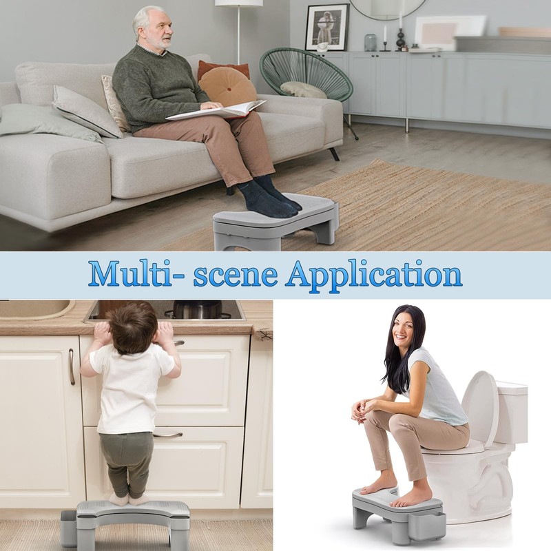 Toilet Stool Squat Adult, Height Adjustable Poop Stool for Bathroom