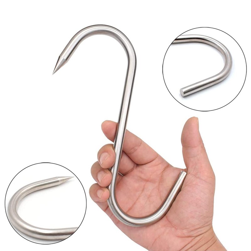 Grizef S-Hook Meat Hook, Heavy Duty Stainless Steel 200mm x