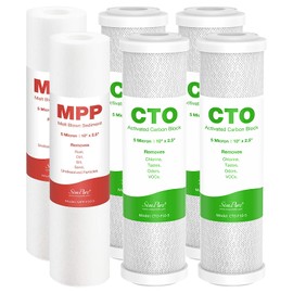 SimPure 1-3 Stage Reverse Osmosis Water Filter Replacement Set, Compatible with APEC Essence & Ultimate Series, 2 Sets Pre-Filter for ROES-50, ROES-PH75, RO-90, RO-PERM & Most 10" Water Filter Systems