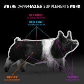 Kent ShowBoss Biomend Animal Show Feed Additive, All Show Species and Livestock - Pigs, Goats, Sheep, Cattle - Pellet 40 lb Bag