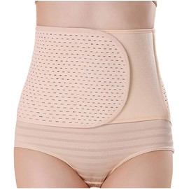 ericotry 1PCS Waist Trainer Breathable and Adjustable Elastic Abdominal Binder Postnatal Waist Slimming Belt Wrap Waist Trimmer Slimming Tummy Stomach Sweat Wraps Belt for Women (L-Beige)
