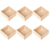 Zofunny 6Pcs Unfinished Wooden Box 6 x 6 Inch Square