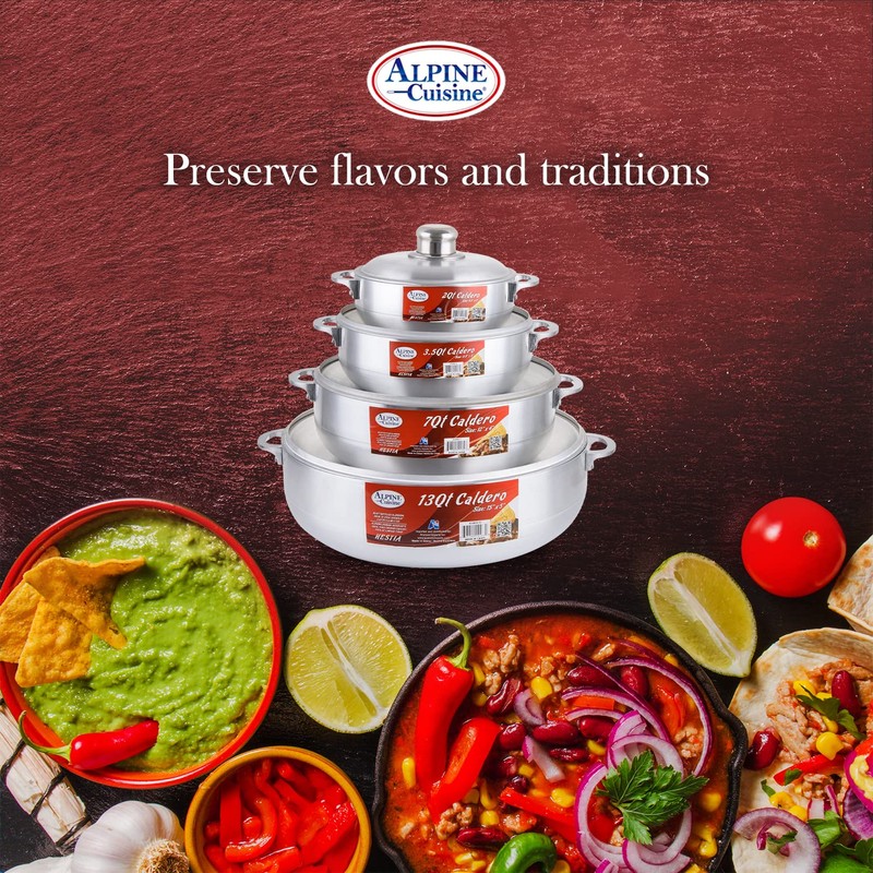 Alpine Cuisine Durable Hot Pot Caldero Set, Versatile for Stew,