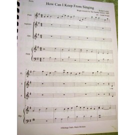 HOW CAN I KEEP FROM SINGING, hymn arrangement for harp, voices, and flute