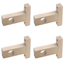 Coshar Wood Rod Holder, Ceiling Mount Closet Pole Socket Pipe Bracket Holder with Screws, 4 Pack, Fit 25mm Diameter Pole
