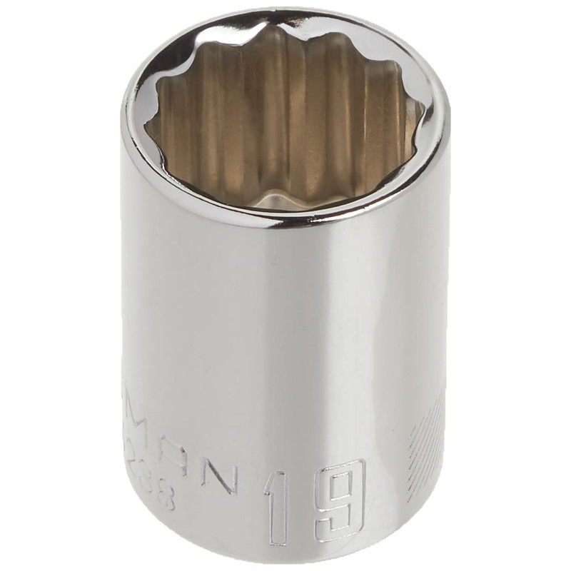 CRAFTSMAN Shallow Socket, Metric, 1/2-Inch Drive, 19mm, 12-Point (CMMT44238)