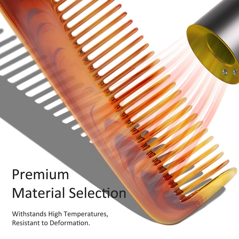 Handcrafted Amber Dressing Comb - Fine-Tooth Styling for Superior Grooming,