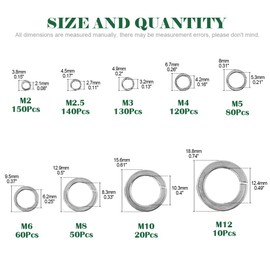 Keadic 320Pcs 12 Sizes Flat Washer Assortment Kit Copper Metric Sealing Washers - M5 M6 M8 M10 M12 M14 M16 M20