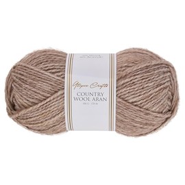 Utopia Crafts Country Wool Blend Aran Yarn for Knitting and Crochet 100g (1, Sandstone Beige)