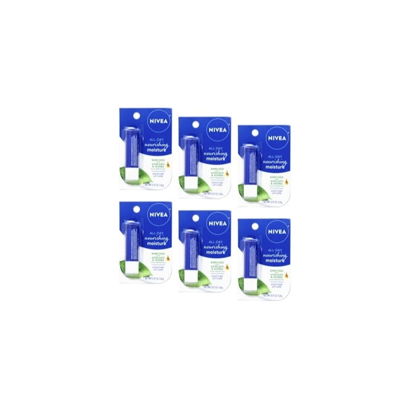 Nivea A Kiss of Moisture Lip Care, 0.17 oz (Pack