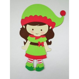 Christmas Winter Elf Boy Girl Elves Die Cut Paper Doll Scrapbook Embellishment