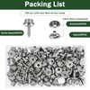COMNICO Canvas Snap Kit Tool, 100 Pcs Stainless Steel Screw