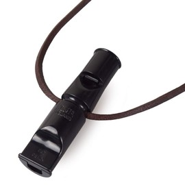 ACME Double Tone Whistle No. 640 Black with Free Leather Whistle Band (90 mm, No. 640, Black)