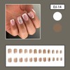 Valentine's Day Press on Nails Short, White Square Fake Nails