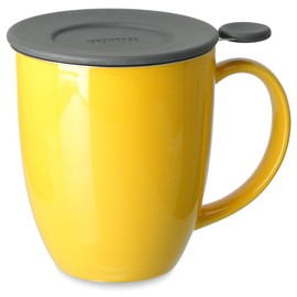 FORLIFE Uni Brew-in-Mug with Tea Infuser and Lid, 16-Ounce, Mandarin