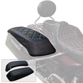 WOWTK Hard Saddlebag Lid Bra/Covers for Harley 2014-2024 Touring Road Glide FLTRX Electra Glide FLHT Road King FLHR Street Glide FLHX and Tri Glide models,w/Blue Stitching