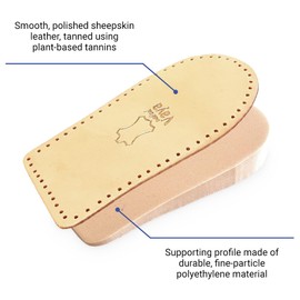 Vaya Medical Orthopeadic Height Increase Insoles 10 mm 0.39'' Heel Elevator Lift Leather Insole for Leg Length Discrepancy Shoe Insoles for Women Men Heel Support Brown Nivello 35-37 Size 2-4