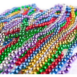 GiftExpress 288 pack Mardi Gras Beads Bulk, Mardi Gras Beads Necklaces Assortment, Throw Beads in Bulk, Gasparilla beads