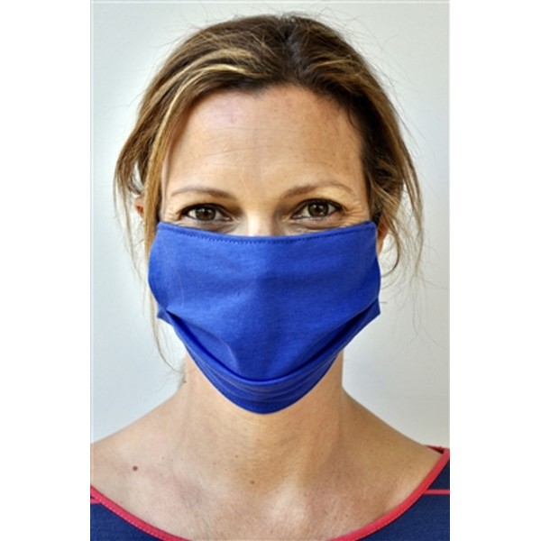 Brave Face Fraser Organic Cotton Reusable Face Mask For Adult- Deep Sky Blue