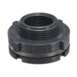 PATIKIL PVC Bulkhead Fitting G 1-1/4, Double Threaded Bulkhead Water Tank Connector with PVC Seal Gasket for Rain Bucket, Sinks, Aquariums, Grey
