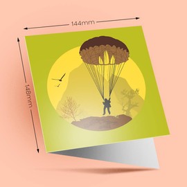 1 x Greeting Card Parachute Skydive Para - Blank Birthday Celebration Anniversary #7137