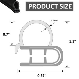 VUAOHIY Automotive Weather Stripping Door Seal, 50 FT Car Door Rubber Seal Strip Trim Seal Gasket with Side Bulb for Cars Trucks Boats RVs and Home Applications