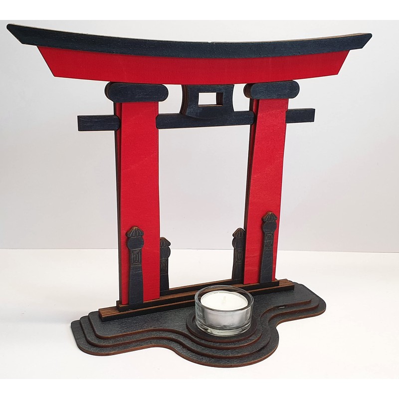 Tanno Design Japanese Statue Torii Kiosho with Picture Frame and
