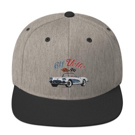 1960 Sports Car Convertible C1 American Classic Car Automotive Nostalgia Snapback Hat Adjustable snap Back