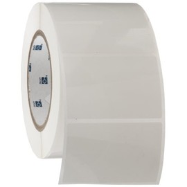 Brady THT-19-7546-1 3" Width x 2" Height, B-7546 Tamper-Evident Polyester, Gloss Finish White Thermal Transfer Printable Label (1000 per Roll)