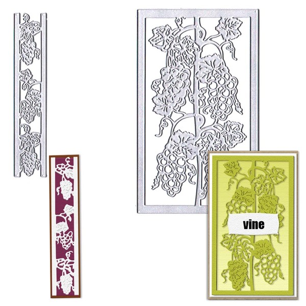 ALIBBON Summer Grape Frame Die Cuts for Card Making, Fruit