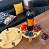 Portable Picnic Table Wooden Folding Table with Glass Stand Easy