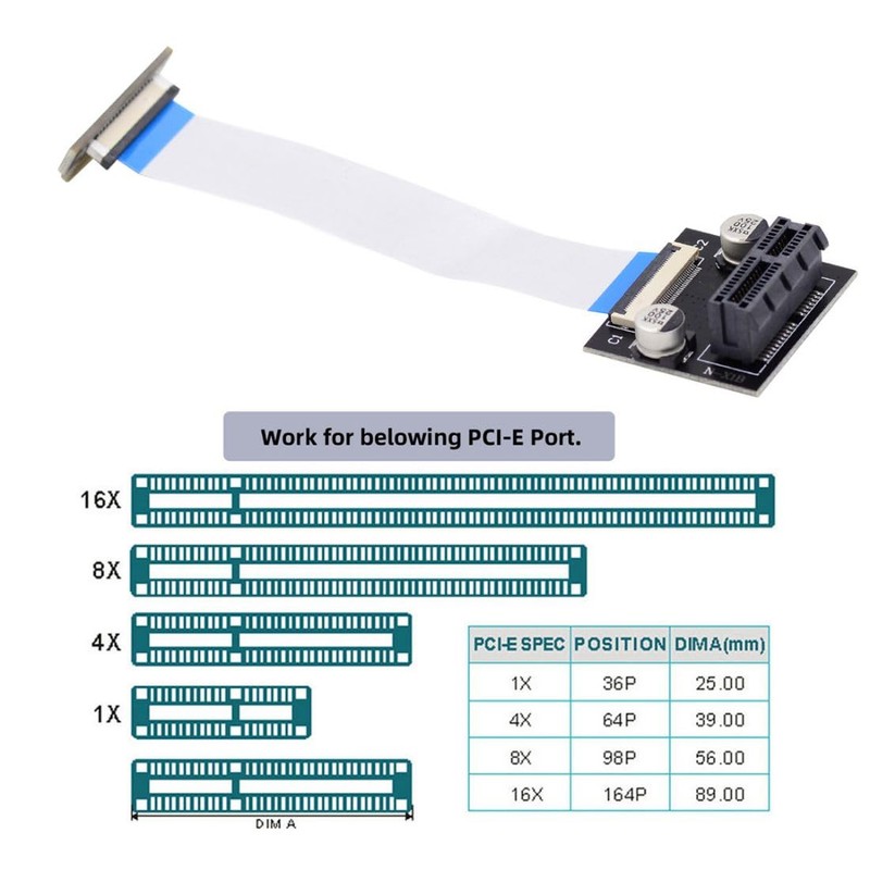 chenyang PCI-E X1 Extension Adapter PCI Express X1 Low Profile