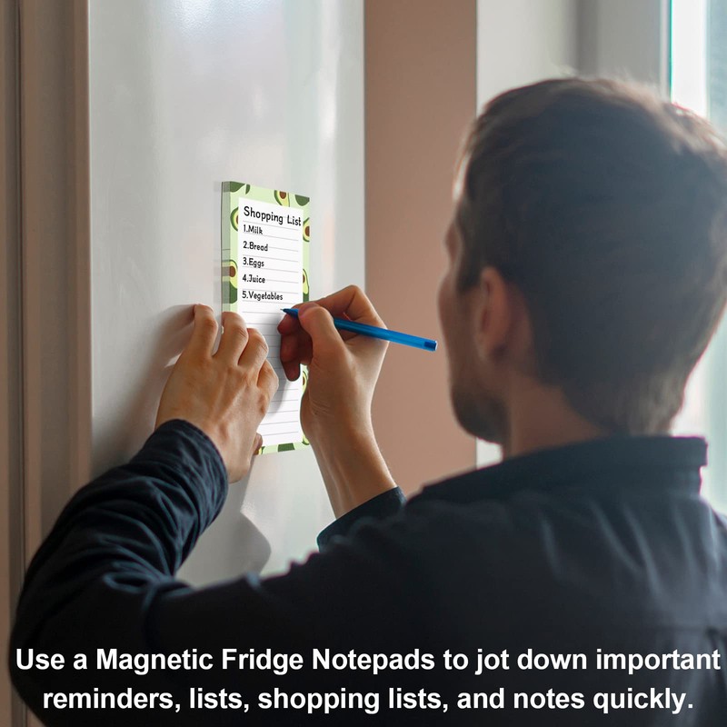 Joyberg 4 Pack Magnetic Notepads for Refrigerator, Grocery List Magnet