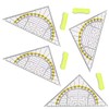 Set of 4 Flexible Set Square with Handle, 16 cm