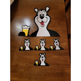 New- 1 Large Hamm's Bear Back Patch: 10" W and 4 Small Hamm's Bear Patch: 3.7" W