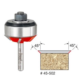 Freud 45-502 45-Degree Laminate Miter Joint Router Bit with 1/4-Inch Shank