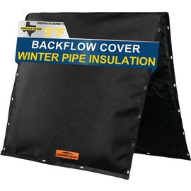 Cholila Cover Backflow Preventer Cover Insulated (5˚F) - 20" W x 16" H Backflow Cover for in-Wall Pipes - Sprinkler Covers for Outside Pipe Traversable - Backflow Insulation Cover Black