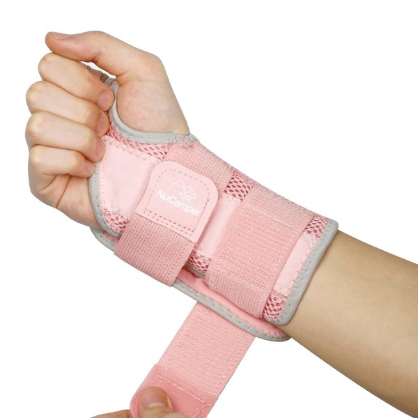 NuCamper Wrist Brace Carpal Tunnel Right Hand for Men Women,Adjustable Wrist Support Hand Brace with 2 Straps, Night Wrist Sleep Support Splint Compression Sleeve for Tendonitis,Arthritis,Sprains,Pain Relief