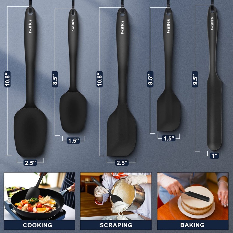 Walfos Silicone Spatula Set of 5 - (600°F) High Heat