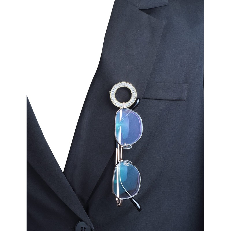 VVCome Sparkly Cubic Zirconia Circle Round Brooch Cardigan Scarf Wrap