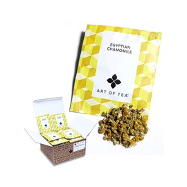 Art of Tea | Organic Egyptian Chamomile Tea Bags - Caffeine Free Herbal Tea | 50 Eco Friendly Pyramid Tea Bag Sachets