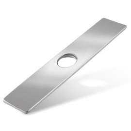 Kitchen Sink Faucet Hole Cover, Deck Plate Escutcheon- 1 or 3 Hole Long Rectangle Cover Plate, Plumbing Cover Plates, Mayyaya 10" Deck Plate Kitchen Faucet or Bathroom: 304 Stainless Steel (Nickel)