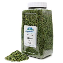 Harmony House Dried Spinach Flakes – Dehydrated Vegetables For Cooking, Camping, Emergency Supply and More (4 oz, Quart Jar)