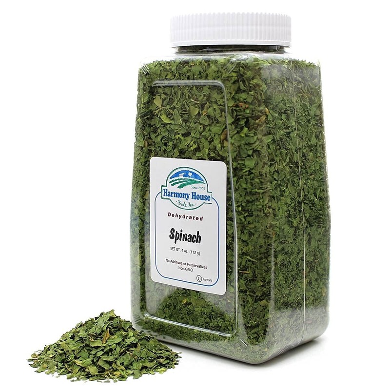 Harmony House Dried Spinach Flakes – Dehydrated Vegetables For Cooking,